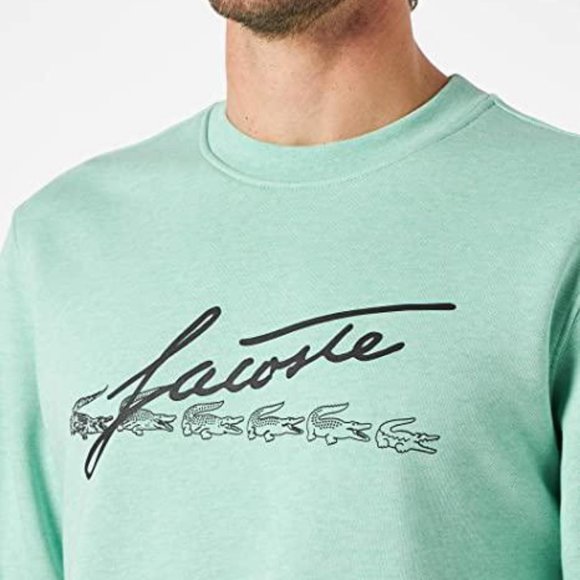 Lacoste Men's Long Sleeve Script Crewneck Sweatshirt Size 5 (L) - Picture 6 of 6
